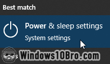 Access your power and sleep settings