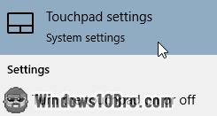 Access touchpad settings