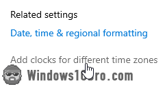 Add multiple time zones to Windows' clock