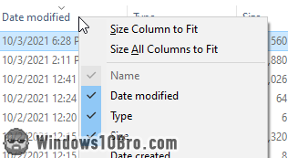 Add or remove columns in Details view