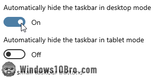 Automatically hide the taskbar
