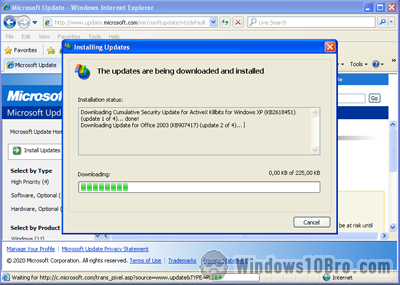 Browser-based updates in Windows XP