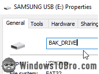 Choose a name for your flash drive