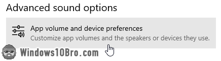Click on 'Advanced sound options' button
