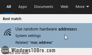 Click on random hardware addresses