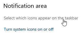 Customize which icons appear in the notification area
