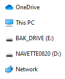 Different names for different drives