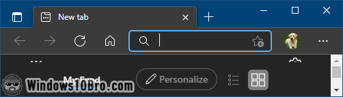 Edge browser with custom title-bar color