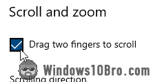 Enable or disable two-finger scrolling