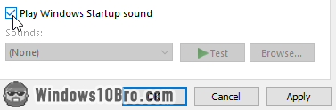 Enable the Windows startup sound