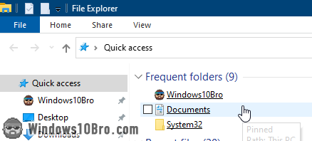 Files and folders underlined in Explorer