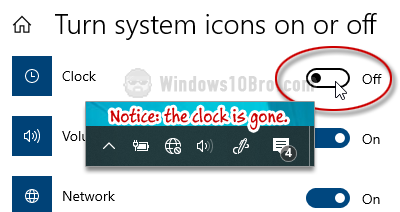 Hide the system clock from your taskbar