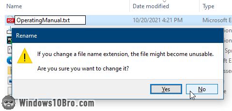 If you change a file name extension