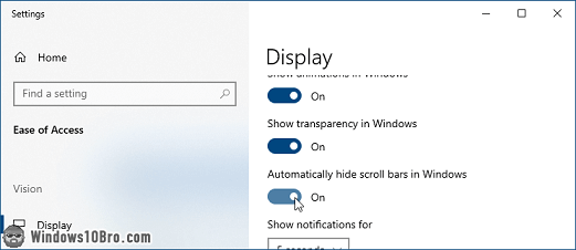 Invisible scrollbars in Settings window