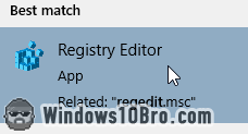 Launch the registry editor