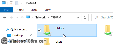 Map the shared folder as a network drive