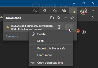 Microsoft Defender SmartScreen blocking a download