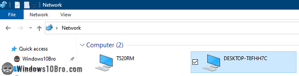 Names of PCs on the local network