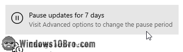 Pause Windows Updates for 7 days