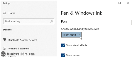 Pen and Windows Ink settings