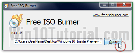 Pick the ISO disc image file you want to burn