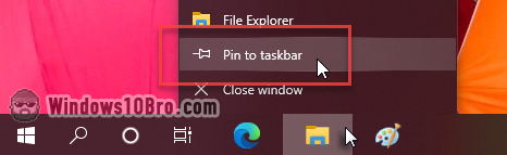 Pin to the taskbar apps you use often