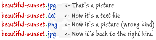Problems with to wrong file extensions