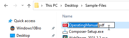 Renaming a file without changing its extension