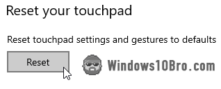 Reset touchpad to factory settings