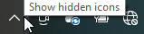 Reveal hidden icons in the taskbar
