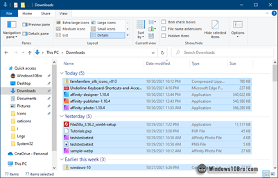 Select all files and folders in Explorer