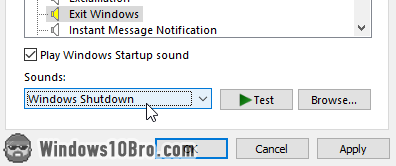 Select a Windows Shutdown sound