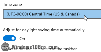 Select your time zone