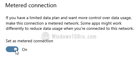 Set your Wi-Fi as metered connection