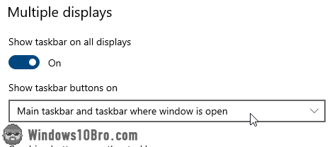 Show task buttons on main taskbar and relevant screen