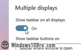 Show taskbar on all displays