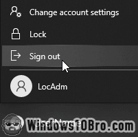 Sign out of Windows to re-log-in