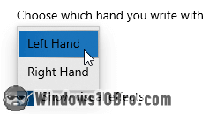 Switch to left-handed menus