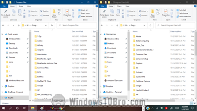 The two program-files folders in Windows 10