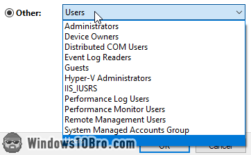 Types of user accounts in Windows 10