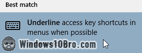 Underline access key shortcuts in menus when possible