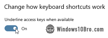 Underline access keys when available
