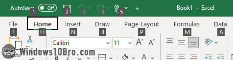Underlined access keys in Excel