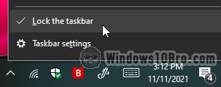 Unlock the taskbar