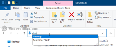 Using the 'desktop' keyword to access your Desktop
