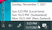 View all time zones by hovering above system clock