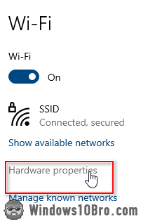 View wireless hardware properties