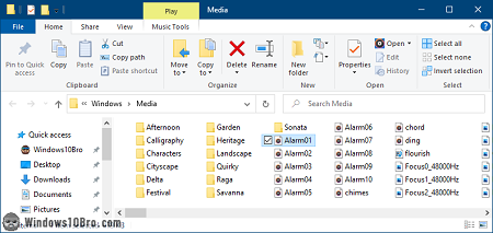 Windows Media folder and sound files
